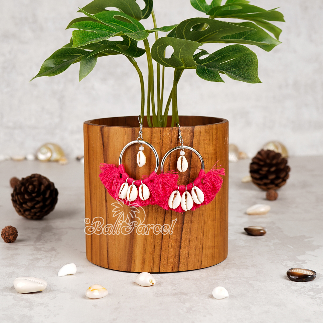 Cowrie Shell Tassel Earring