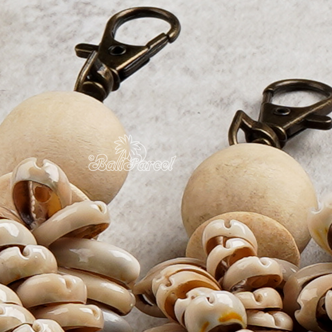 Cowrie Shell Tassel Keychain
