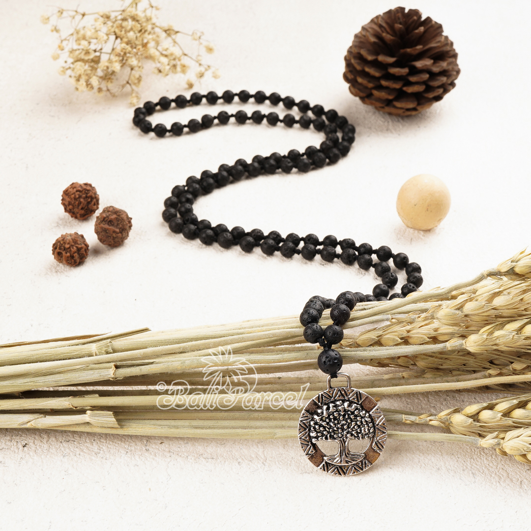 Lava Stone Mala Necklace