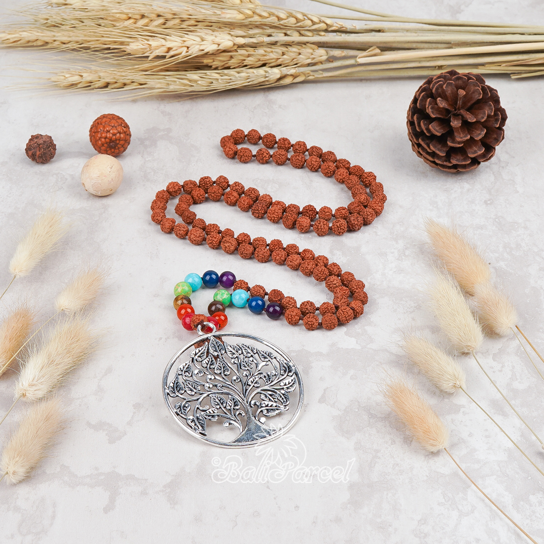 Rudraksha 7 Chakra Mala Necklace