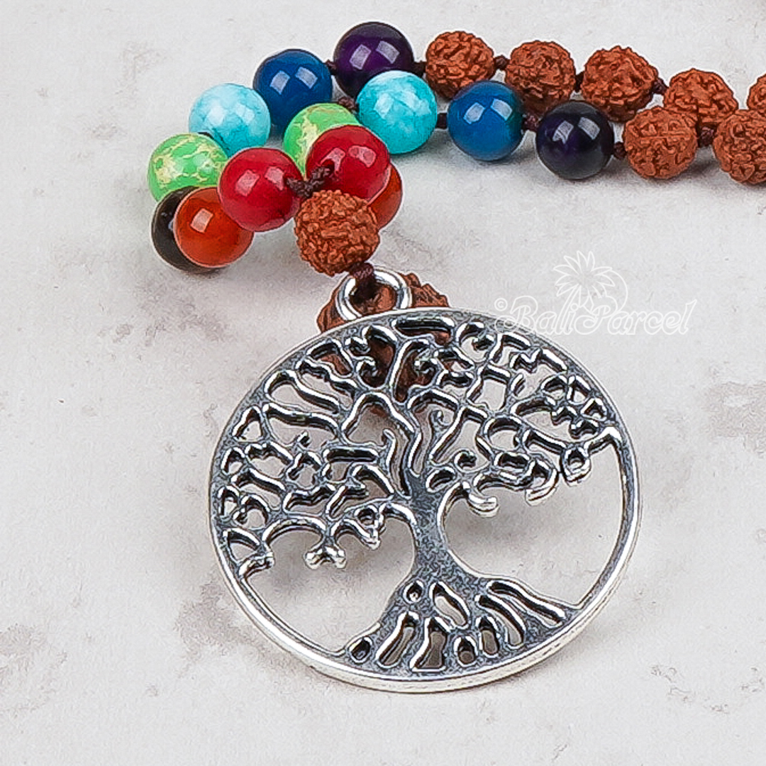 Rudraksha 7 Chakra Mala Necklace