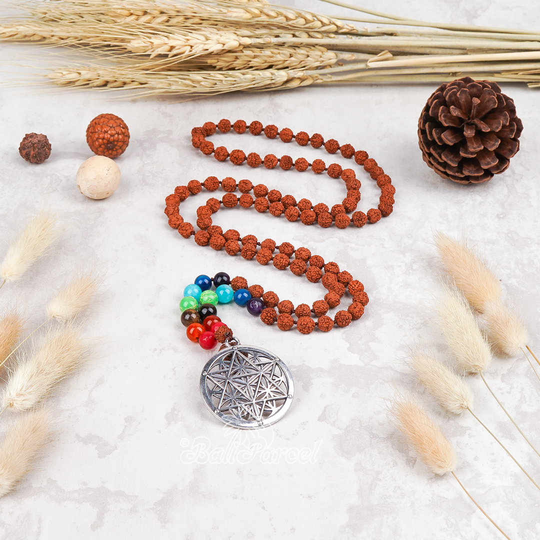 Rudraksha 7 Chakra Mala Necklace