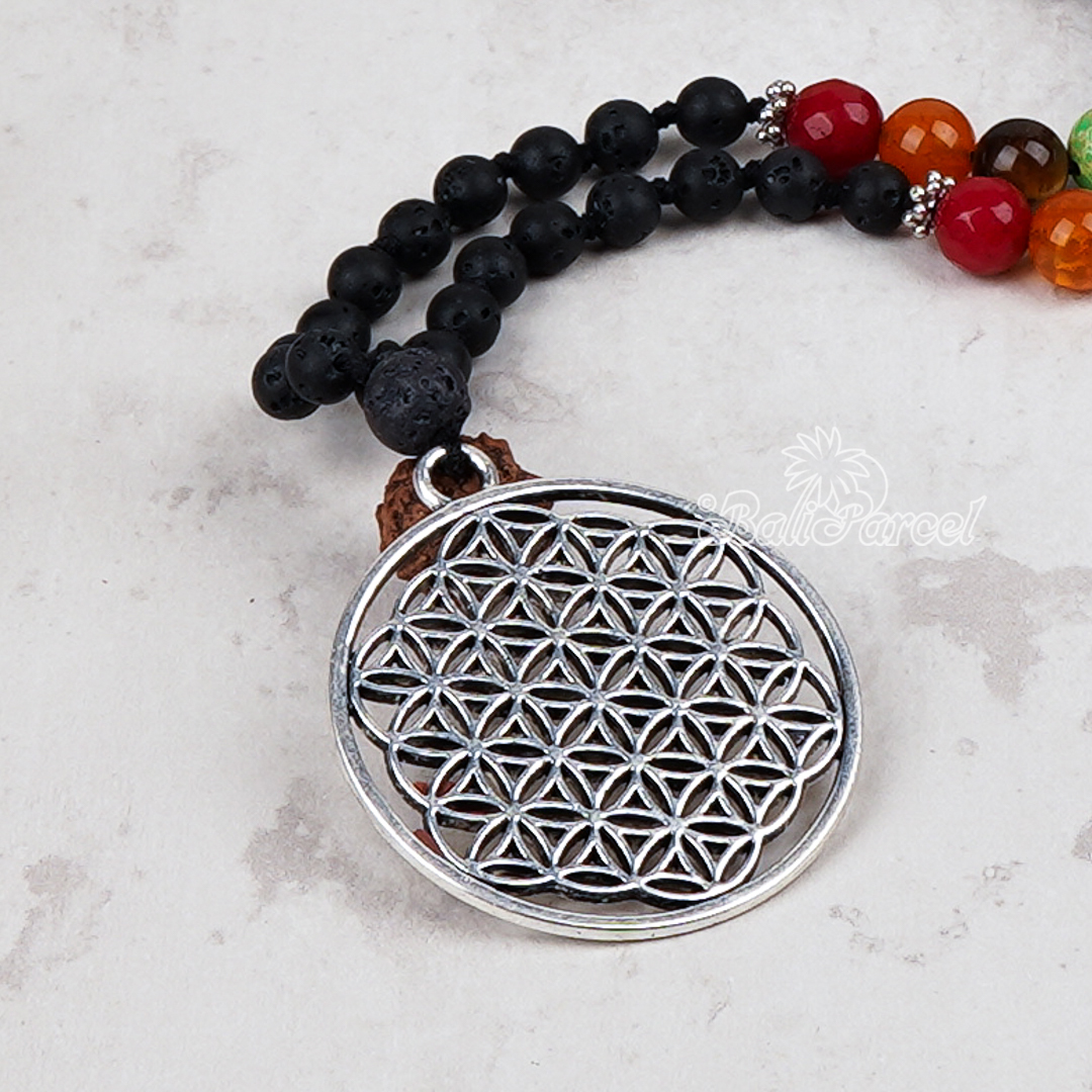 Lava Stone 7 Chakra Mala