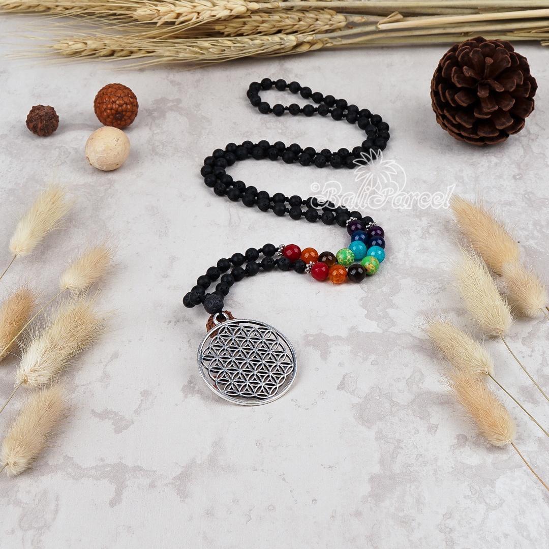 Lava Stone 7 Chakra Mala