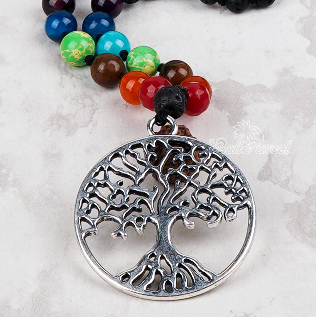 Lava Stone 7 Chakra Mala