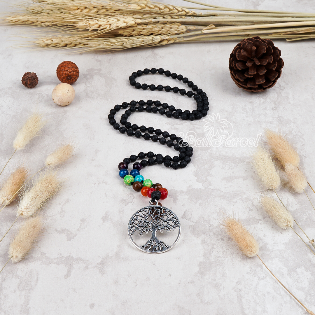 Lava Stone 7 Chakra Mala