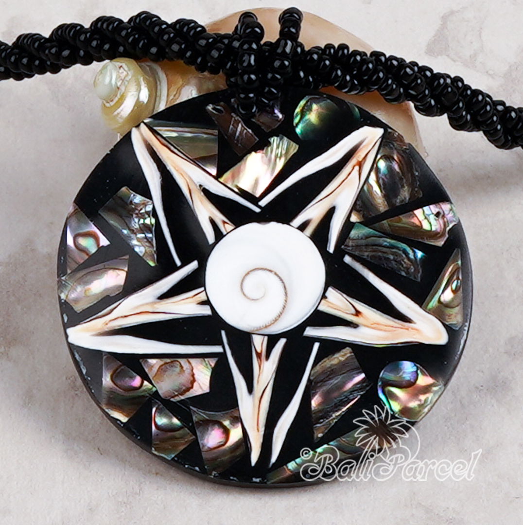 Pendant Necklace Inlaid Shell