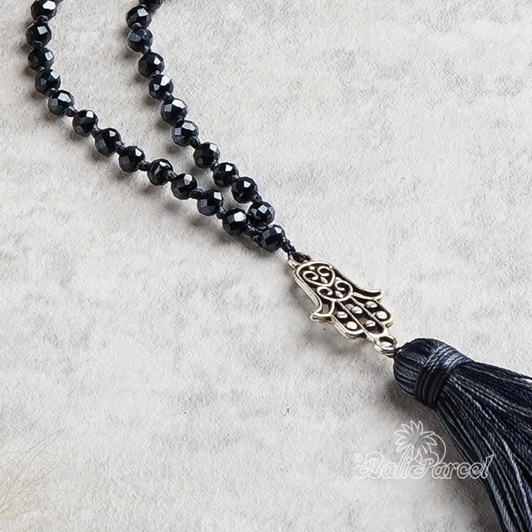 Crystal Beads With Tassel Necklace
