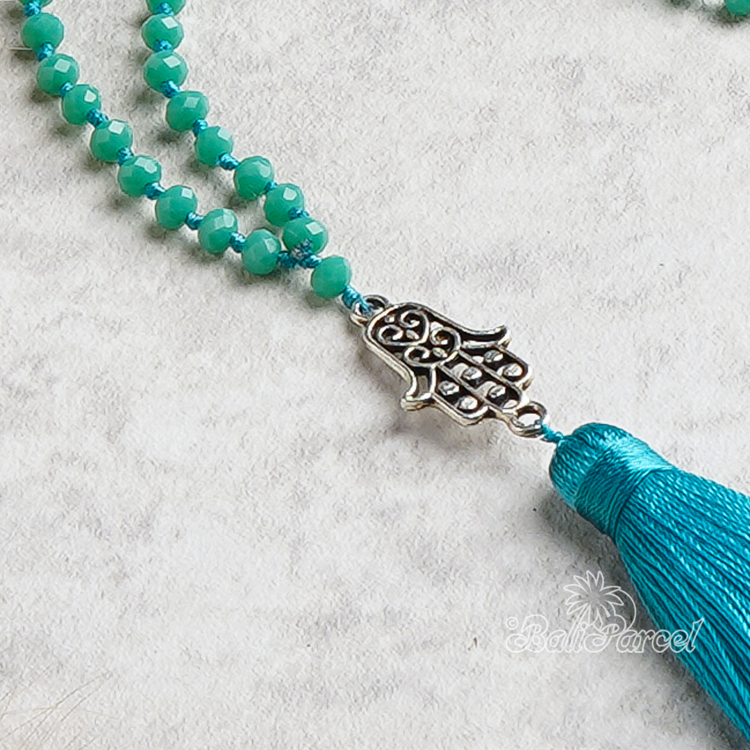  Crystal Beads With Tassel Necklace