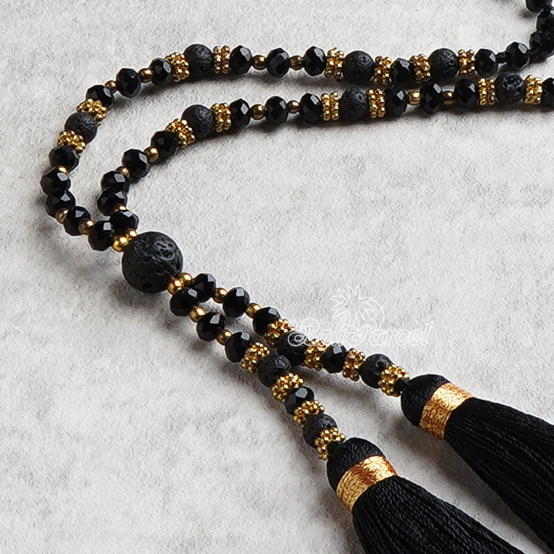 Crystal Beads  With Tassel Necklace