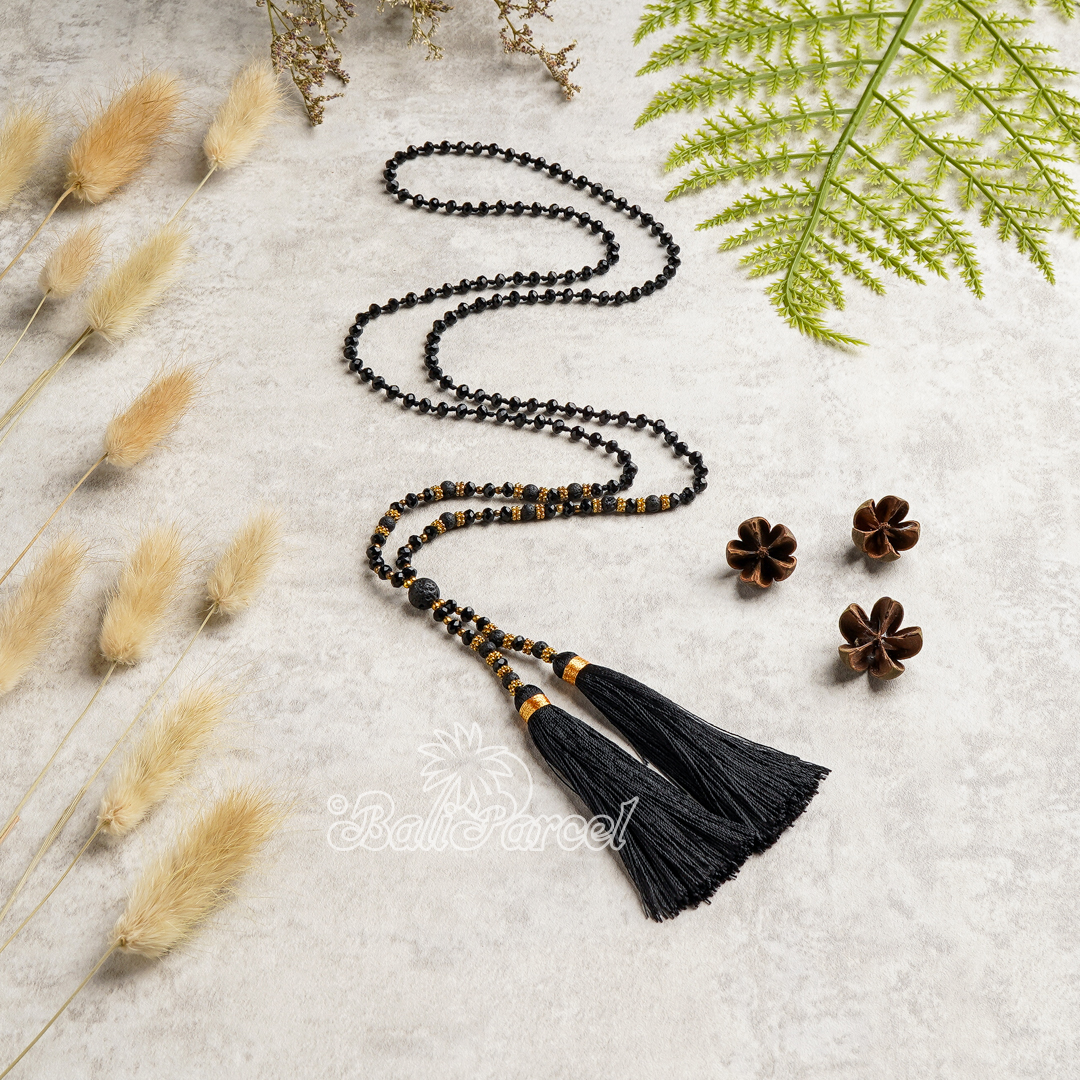 Crystal Beads  With Tassel Necklace
