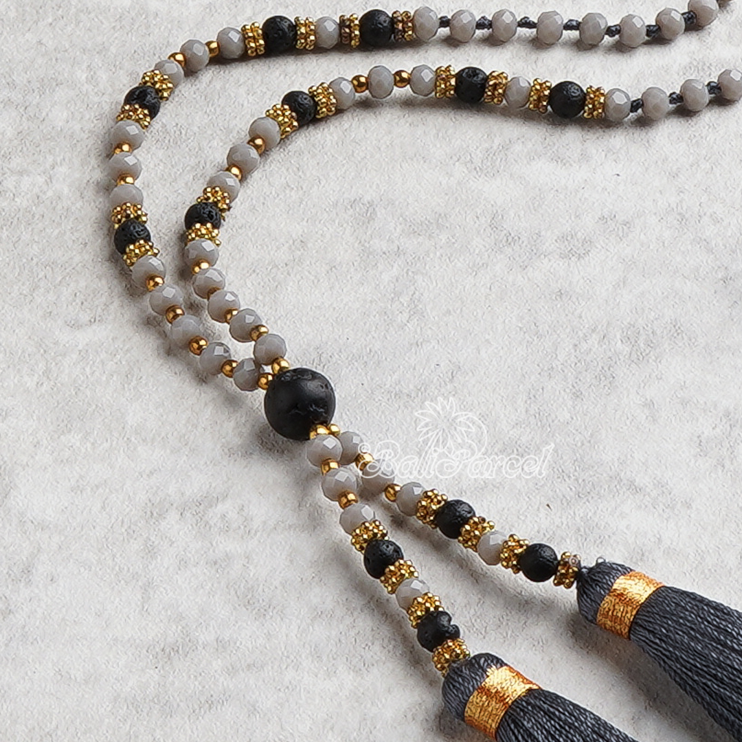 Crystal Beads  With Tassel Necklace