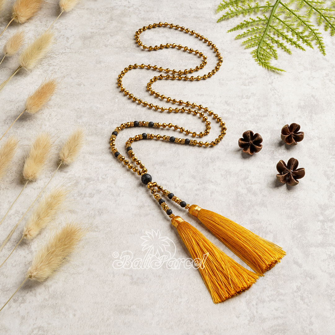 Crystal Beads  With Tassel Necklace
