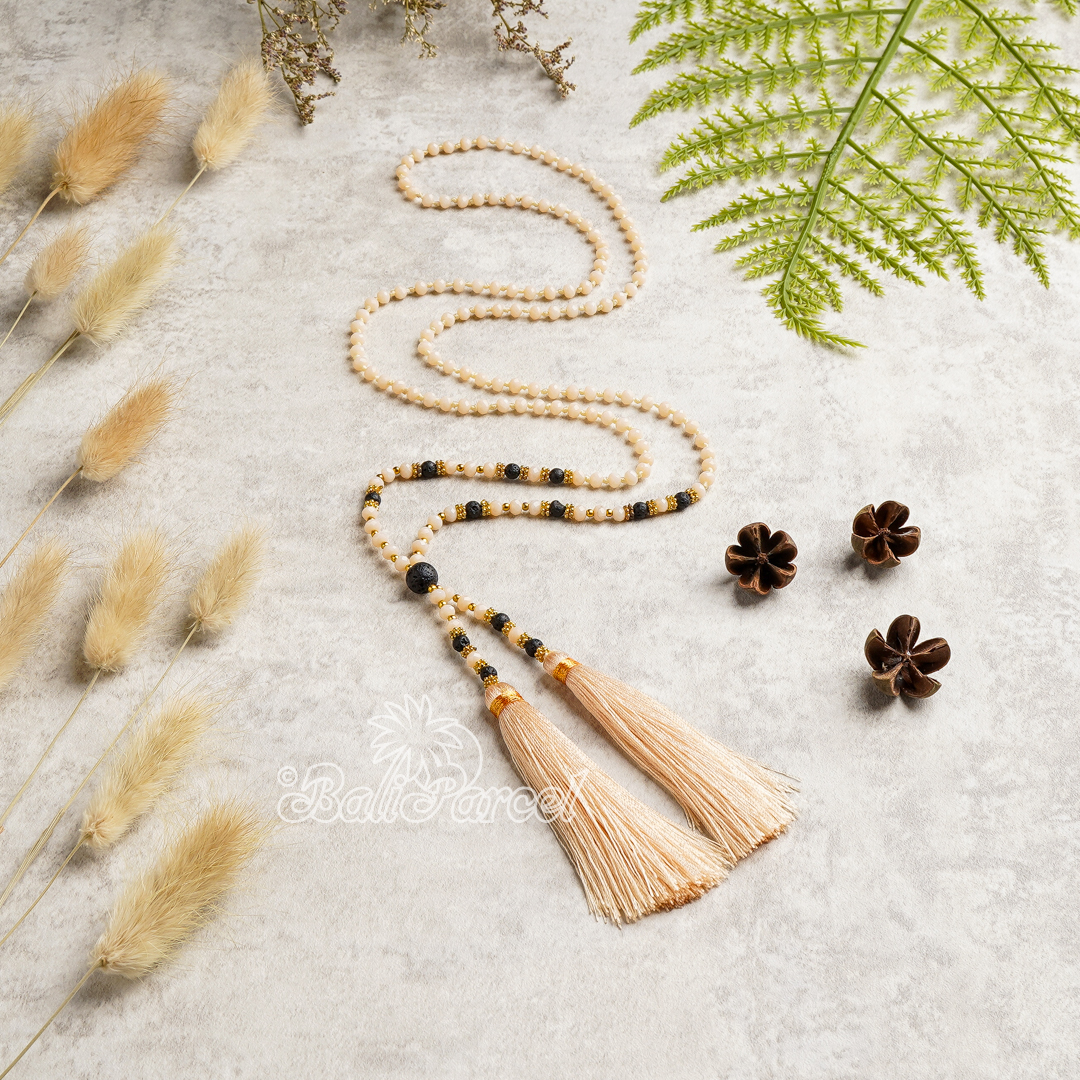 Crystal Beads  With Tassel Necklace