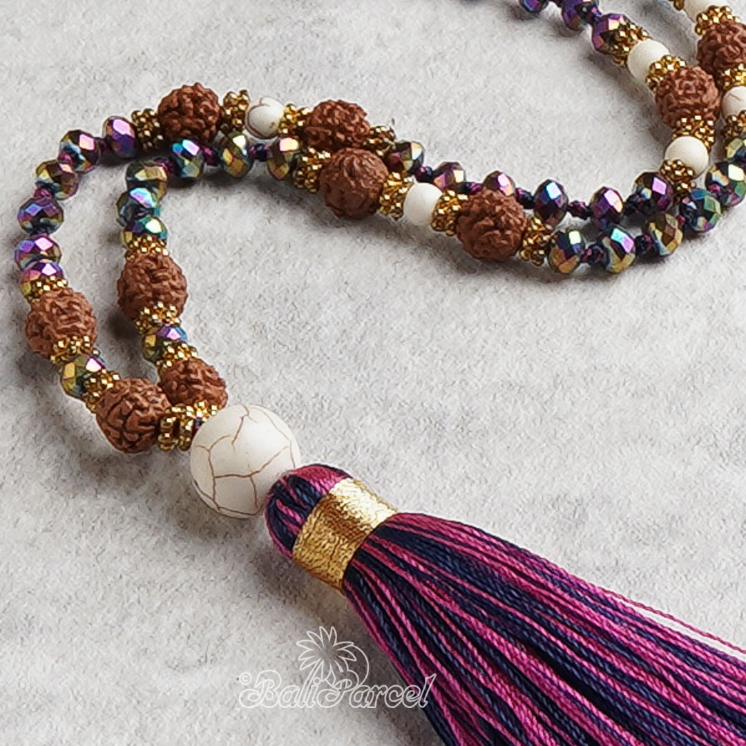Crystal Beads With Tassel Necklace