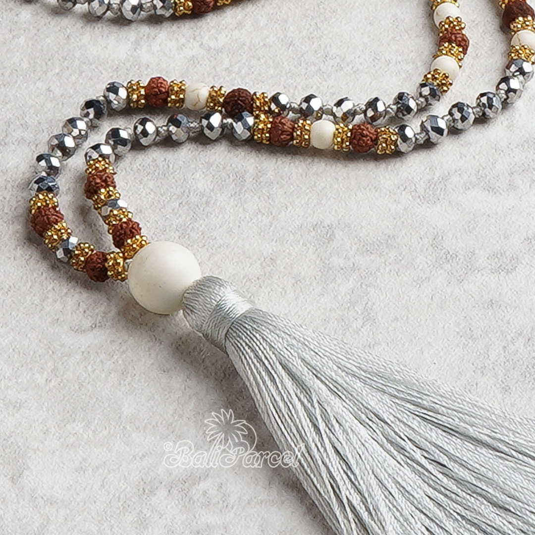 Crystal Beads With Tassel Necklace