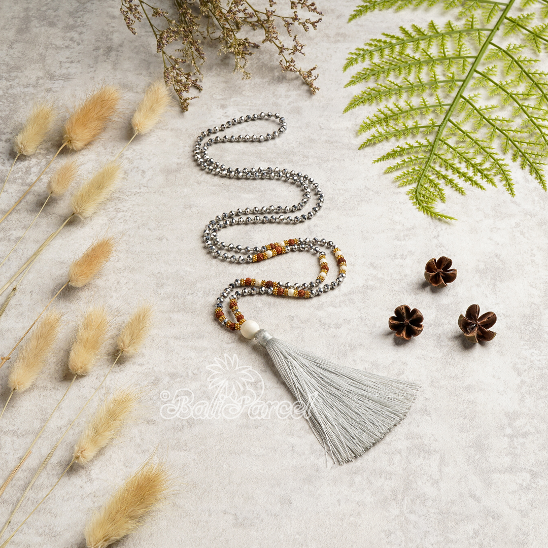 Crystal Beads With Tassel Necklace