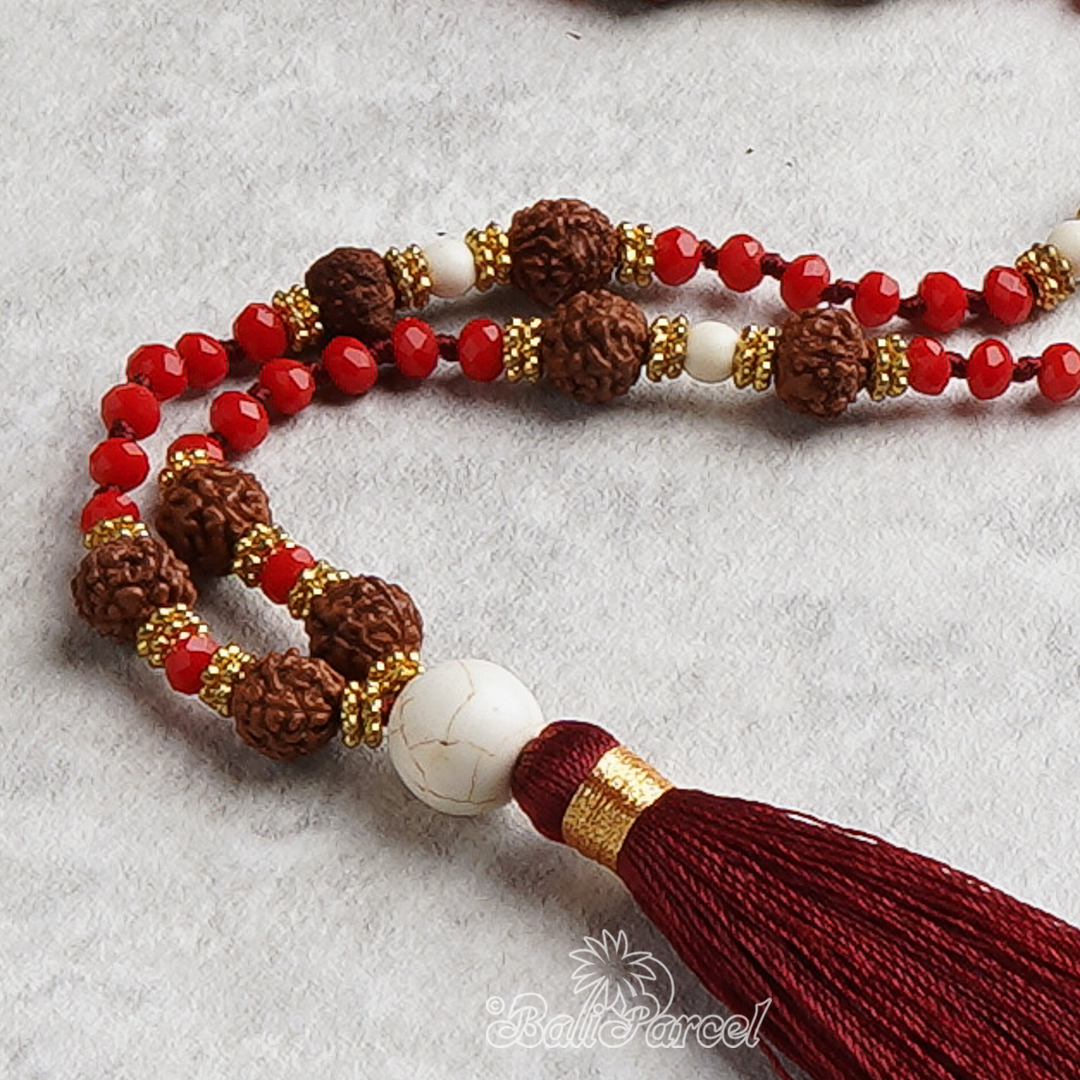 Crystal Beads With Tassel Necklace