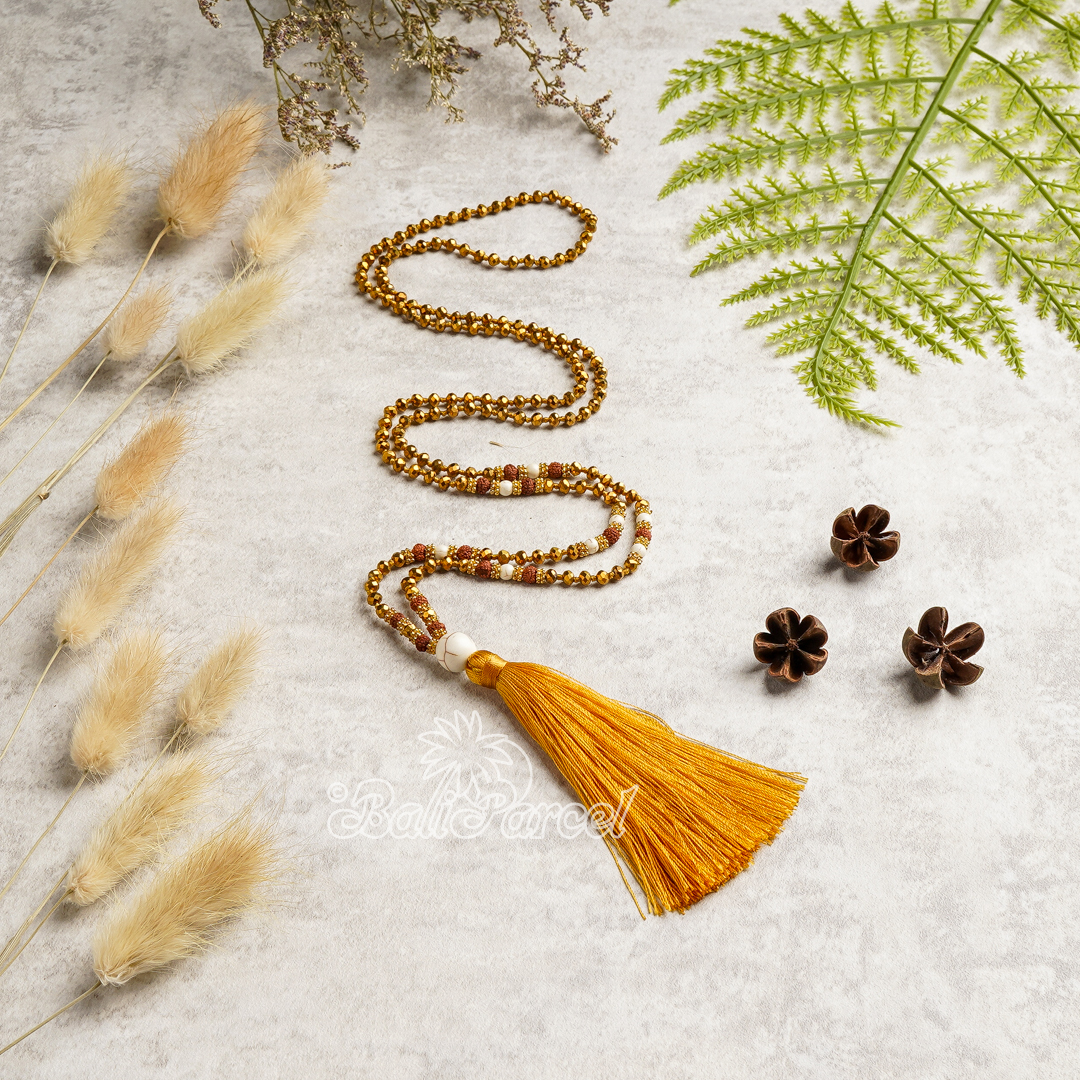 Crystal Beads With Tassel Necklace