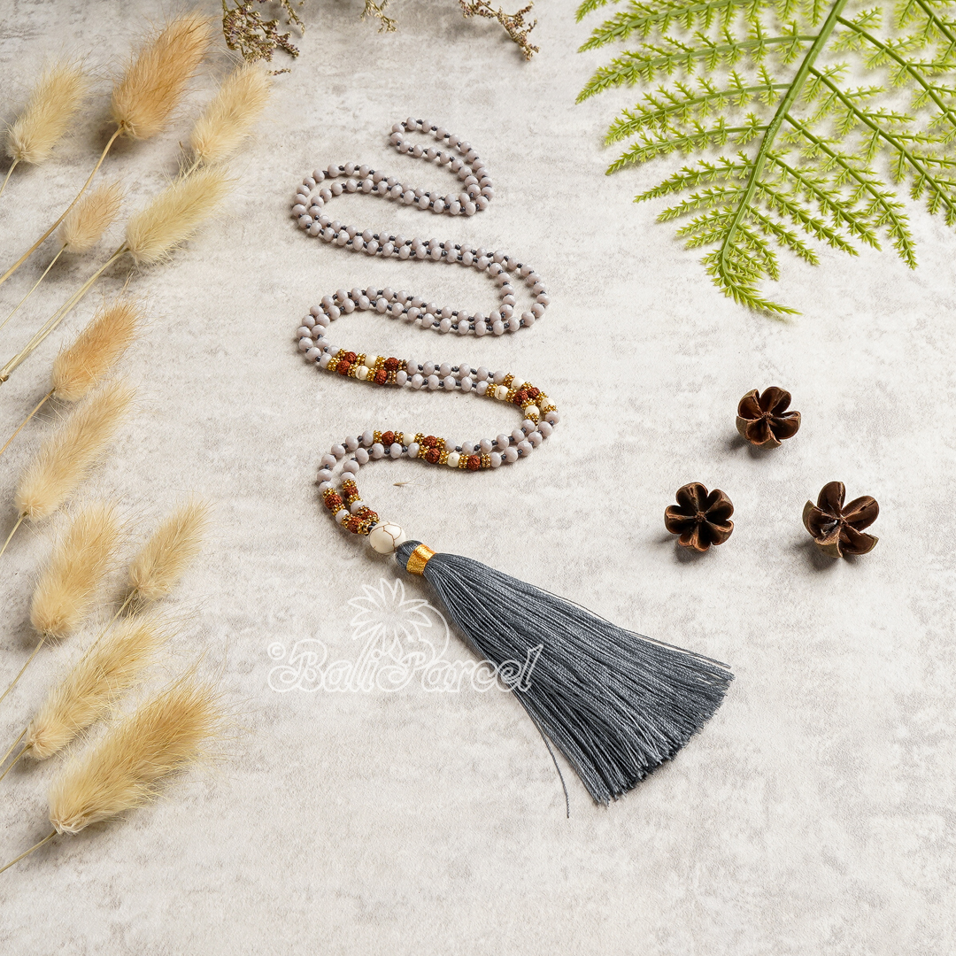 Crystal Beads With Tassel Necklace