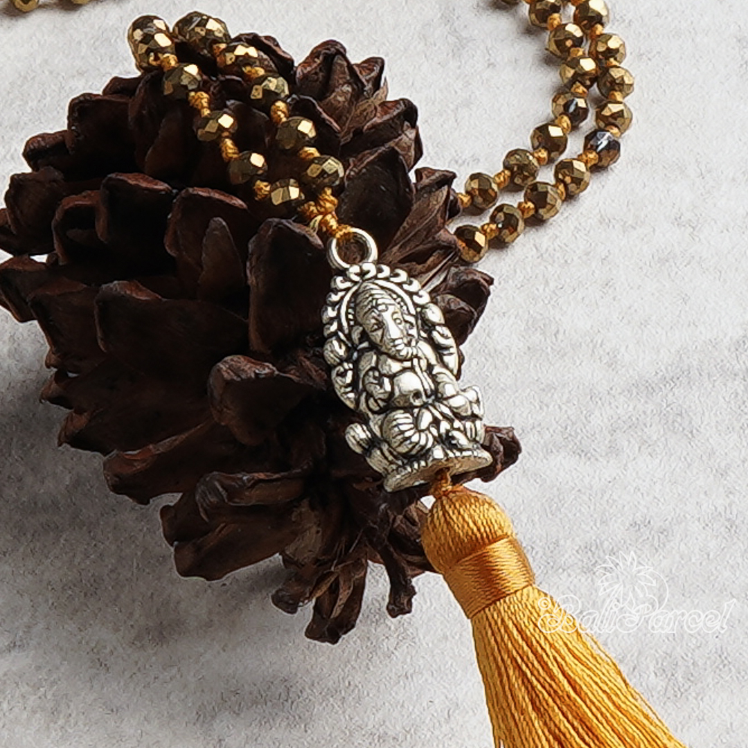 Crystal Beads With Tassel Necklace
