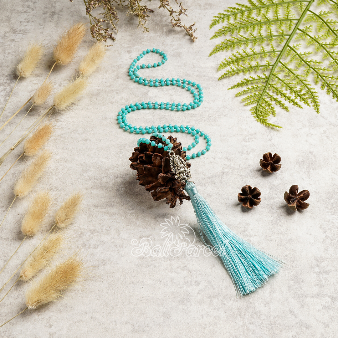 Crystal Beads With Tassel Necklace