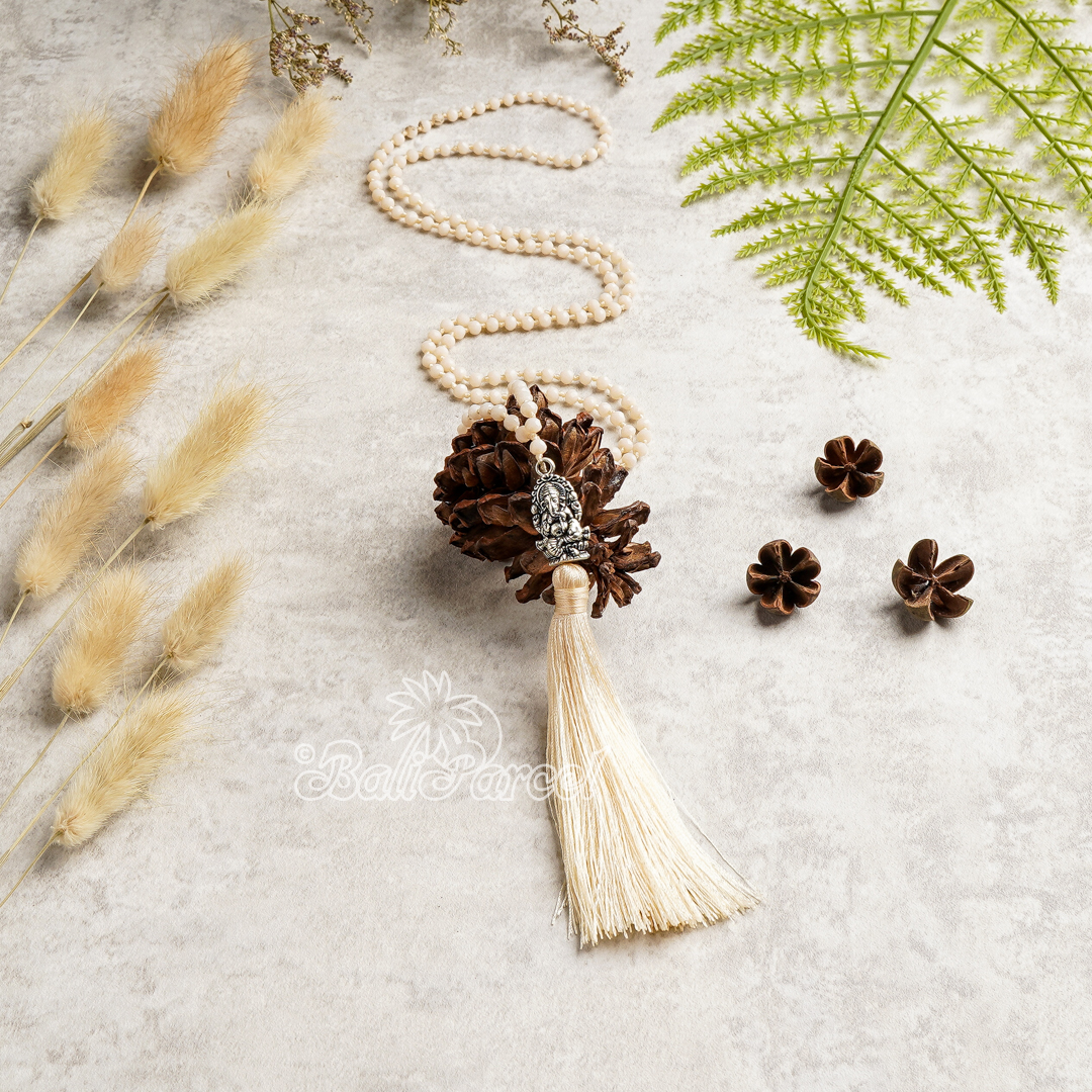 Crystal Beads With Tassel Necklace