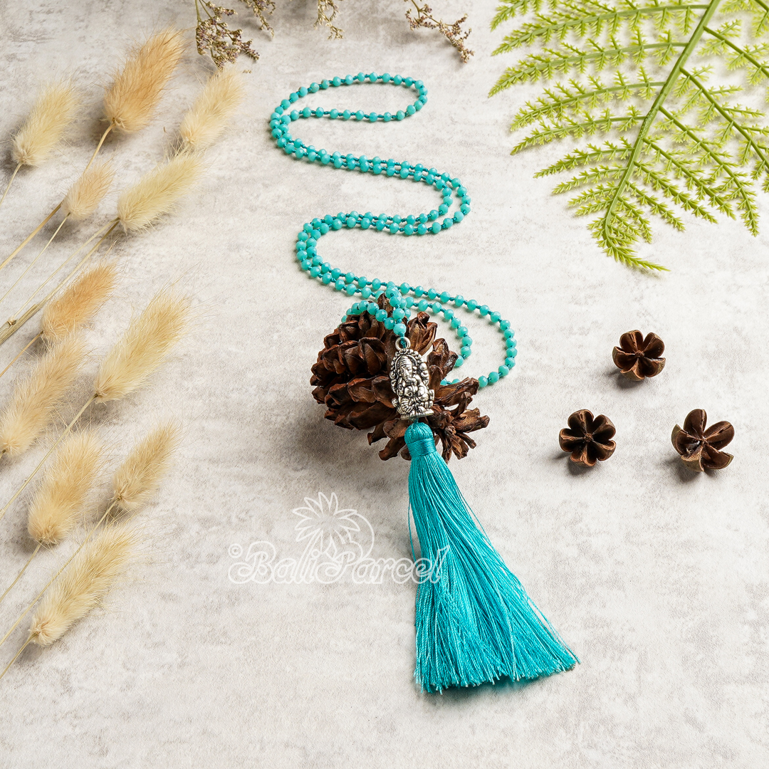 Crystal Beads With Tassel Necklace