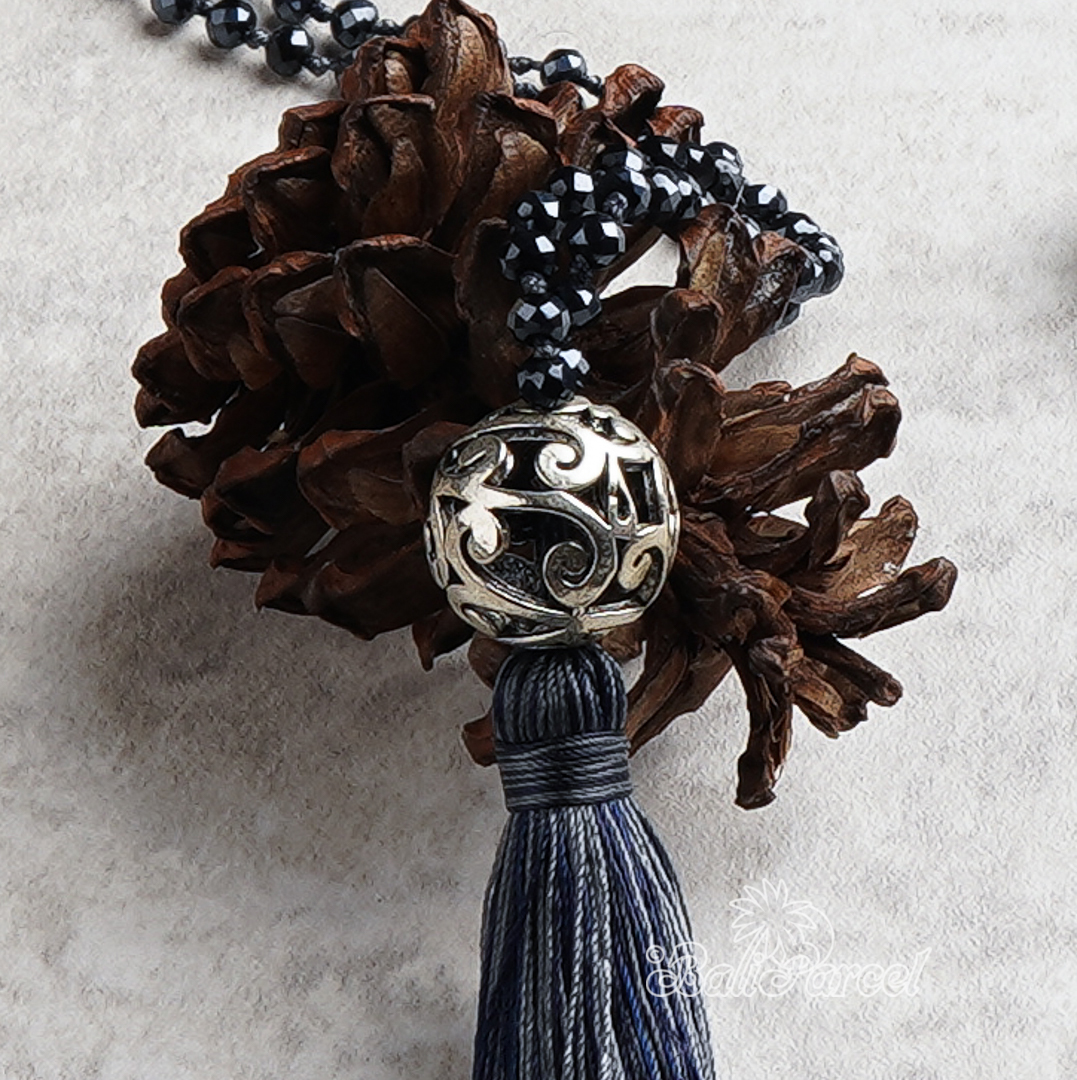 Ball Crystal Beads With Tassel Necklace