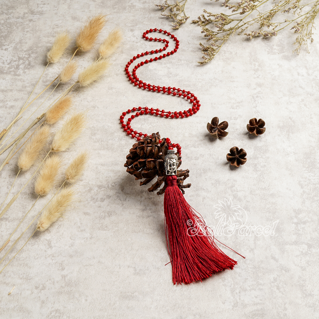 Buddha Crystal Beads With Tassel Necklace