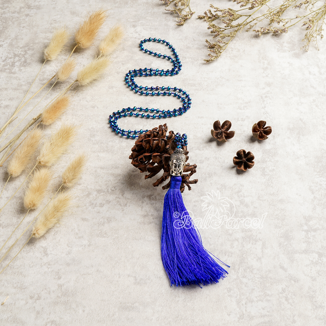 Buddha Crystal Beads With Tassel Necklace