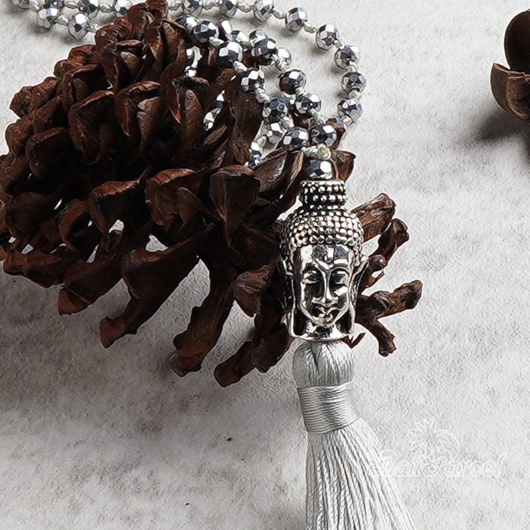 Buddha Crystal Beads With Tassel Necklace