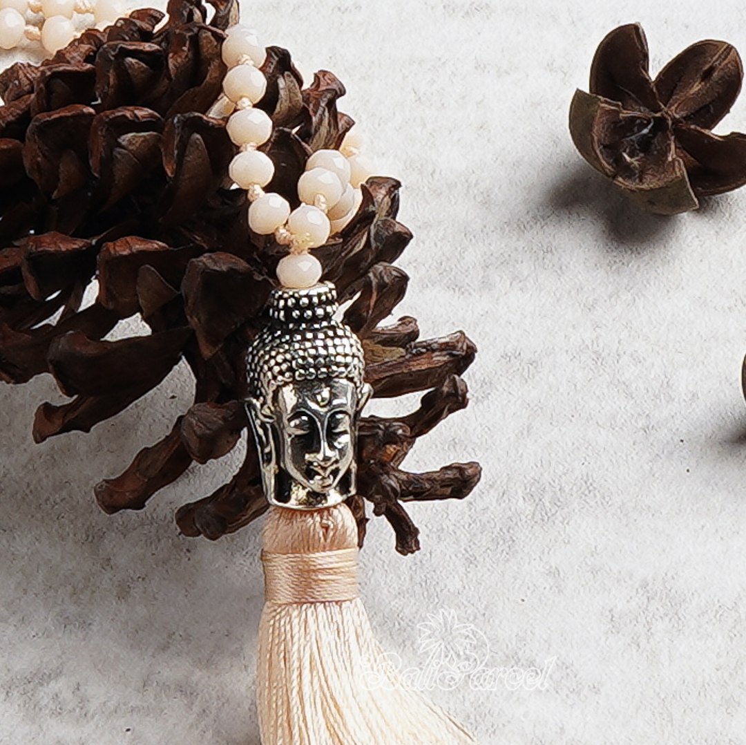 Buddha Crystal Beads With Tassel Necklace