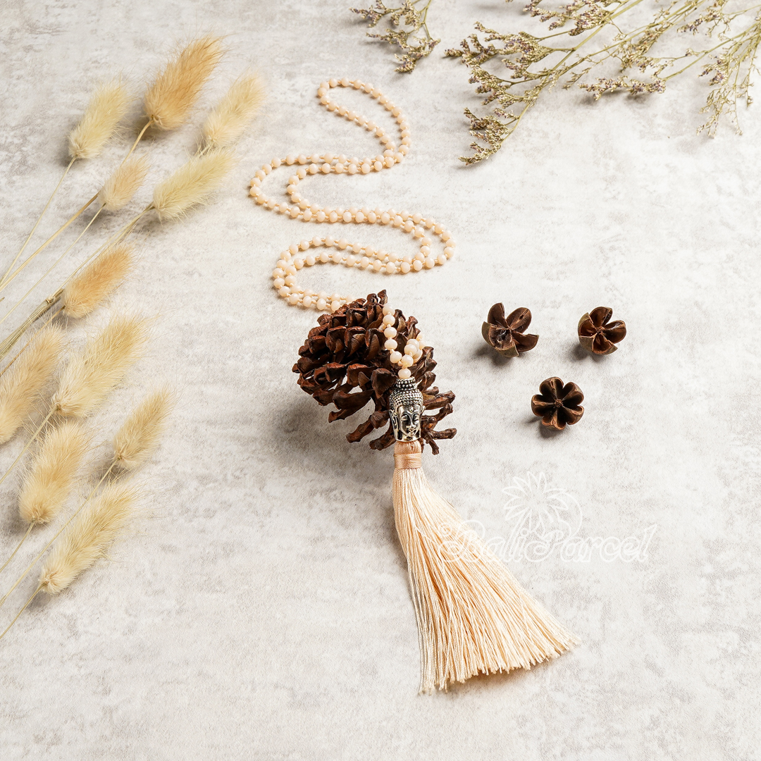 Buddha Crystal Beads With Tassel Necklace