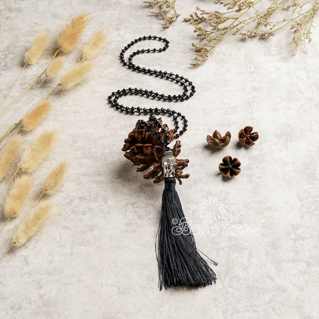 Buddha Crystal Beads With Tassel Necklace