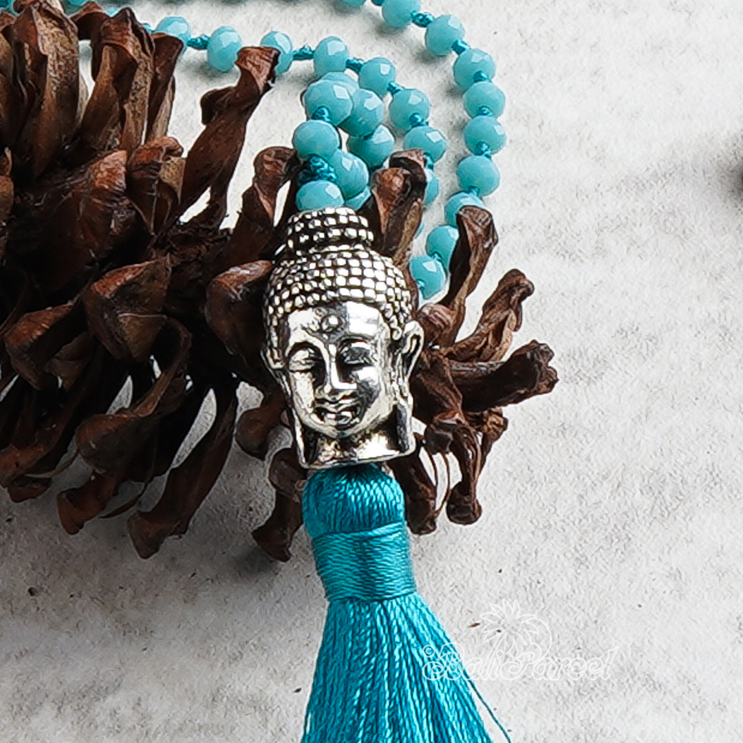 Buddha Crystal Beads With Tassel Necklace