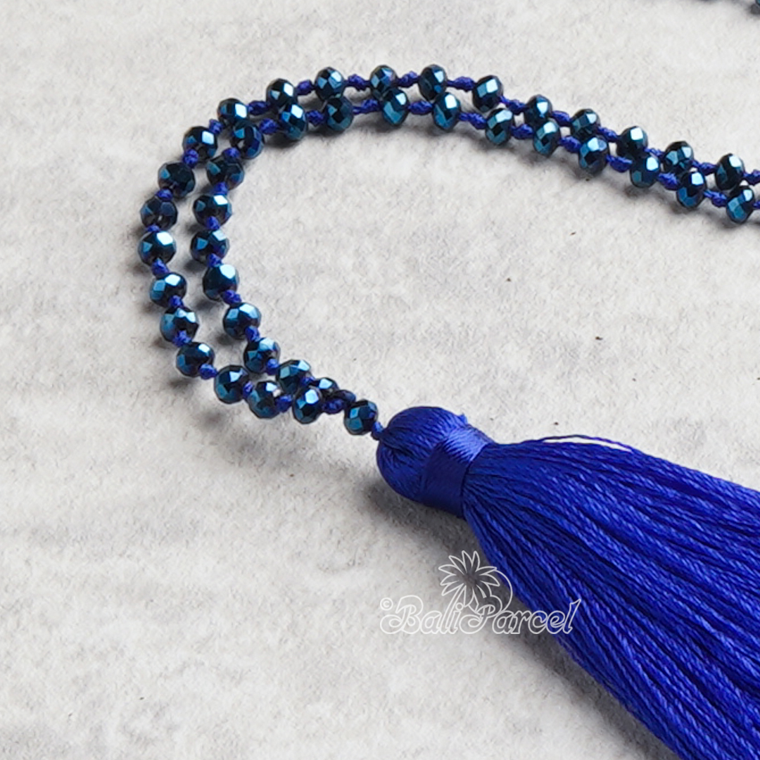 Crystal Beads With Tassel Necklace