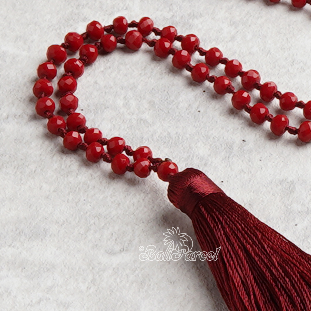 Crystal Beads With Tassel Necklace