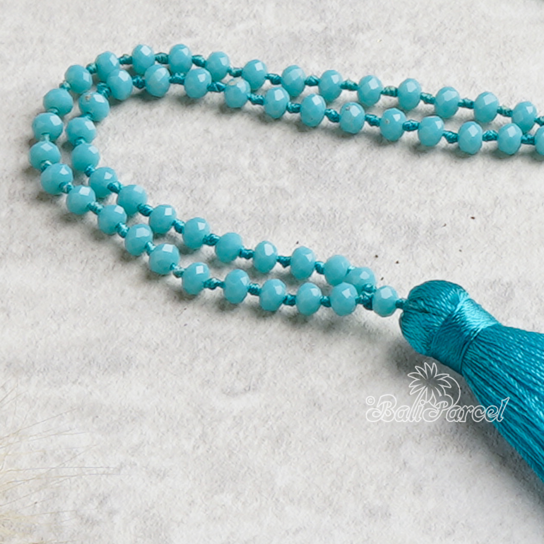 Crystal Beads With Tassel Necklace