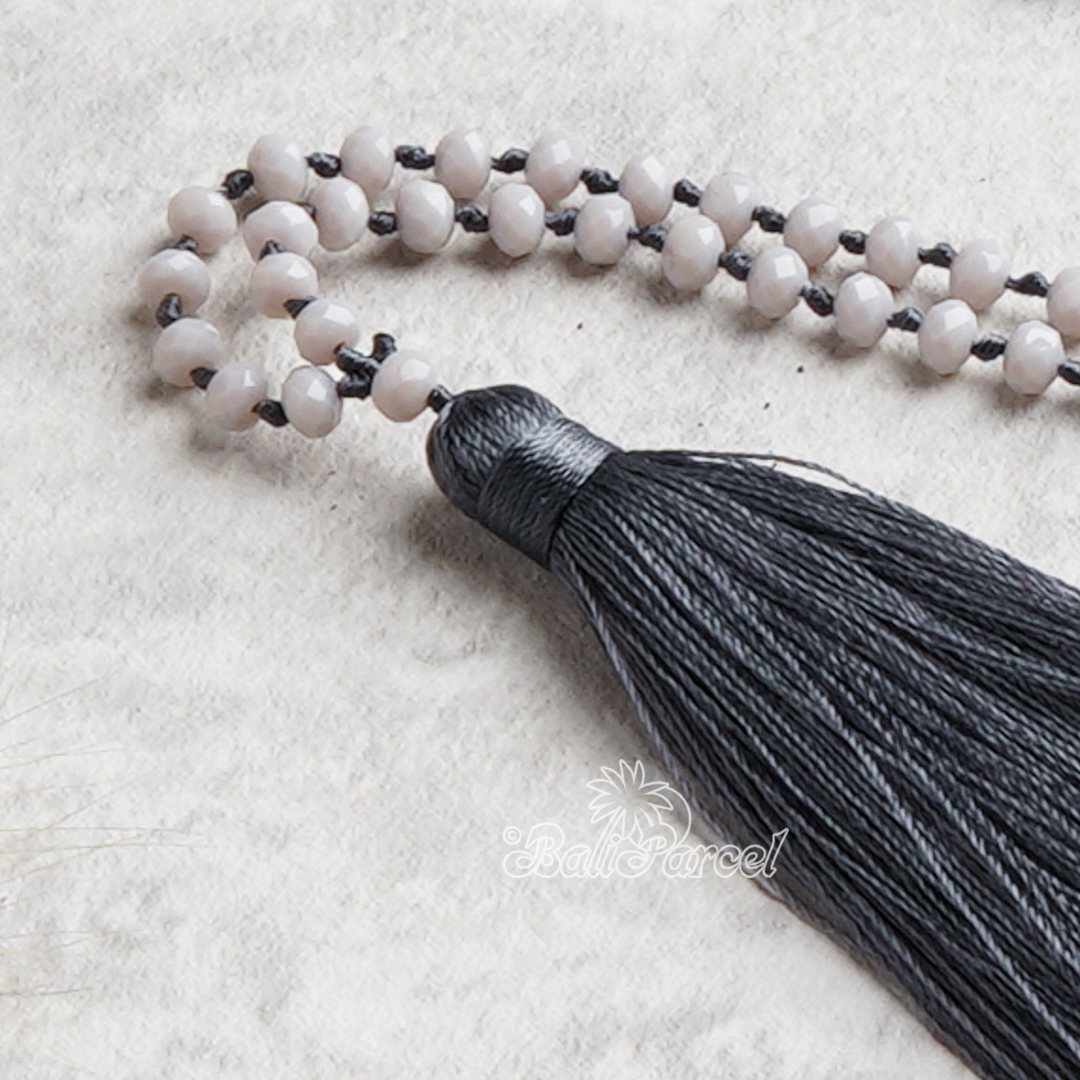 Crystal Beads With Tassel Necklace