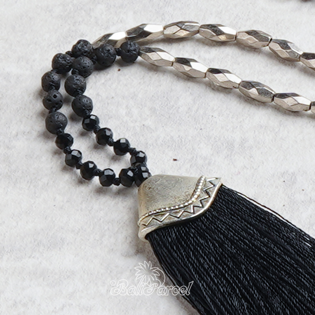 Crystal Beads With Tassel Necklace