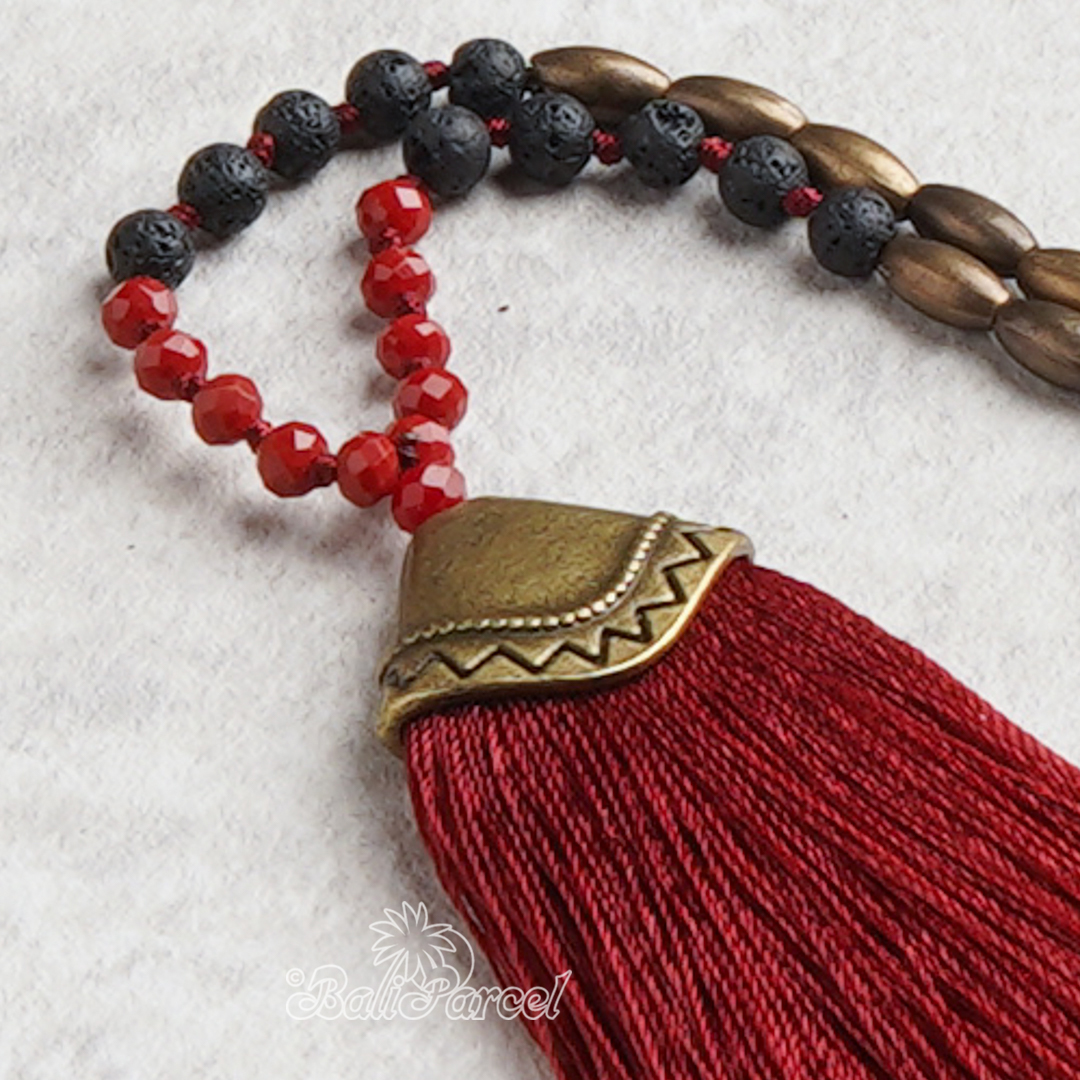 Crystal Beads With Tassel Necklace