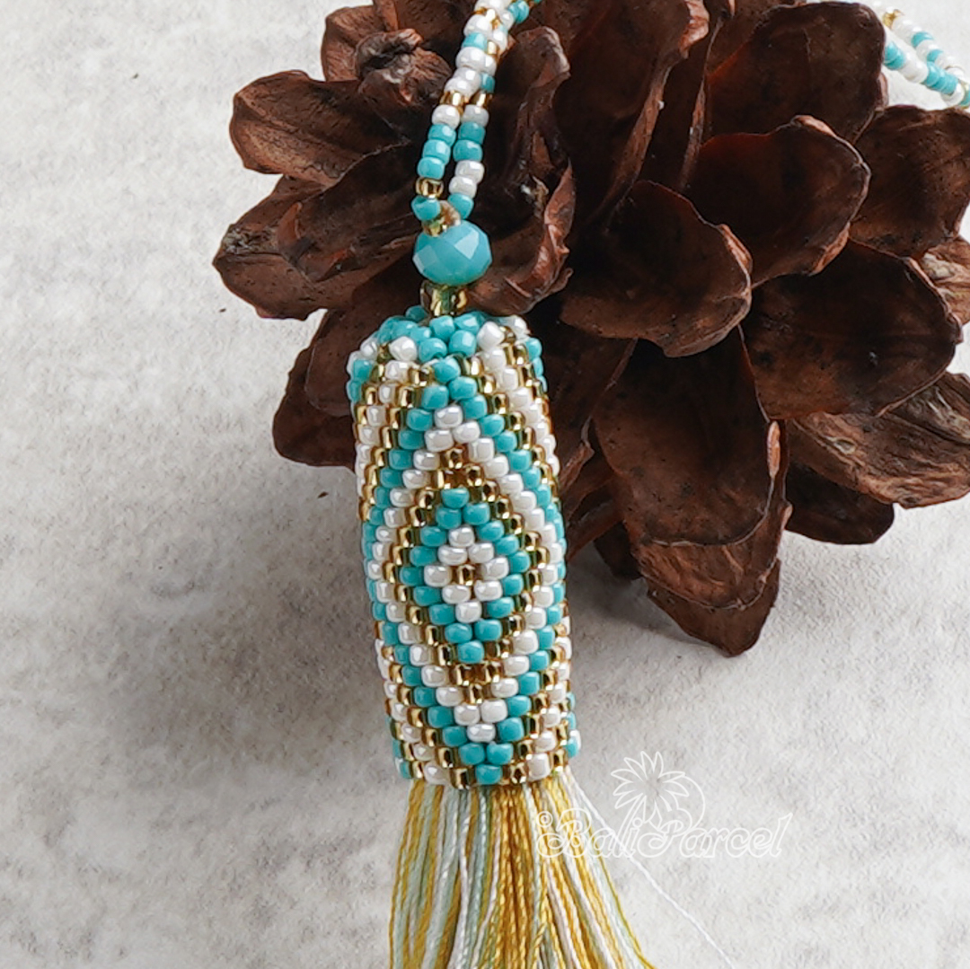 Japanese Beads With Tassel Necklace