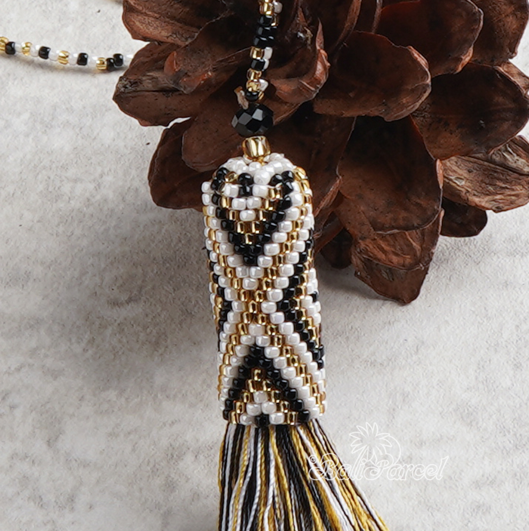 Japanese Beads With Tassel Necklace