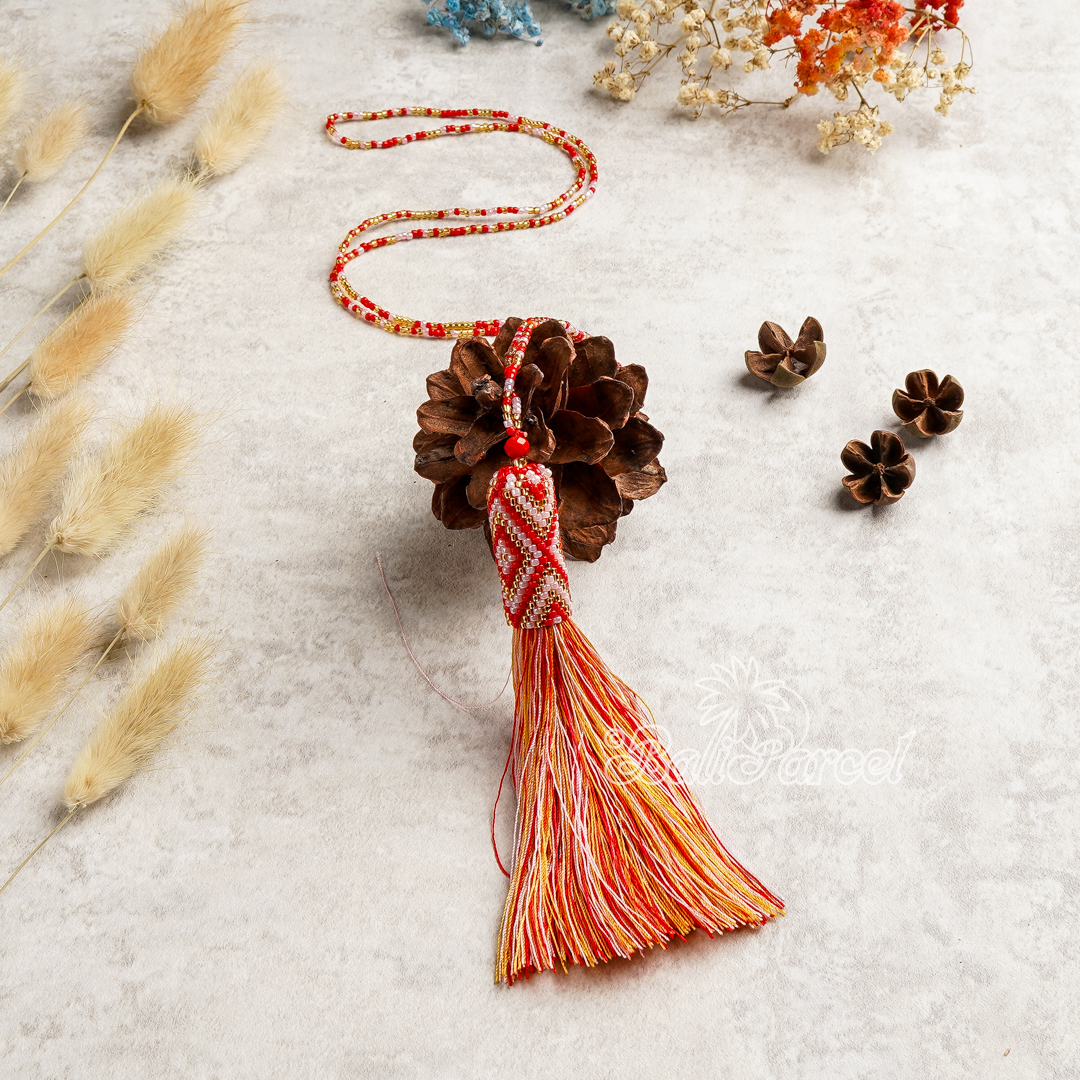 Japanese Beads With Tassel Necklace