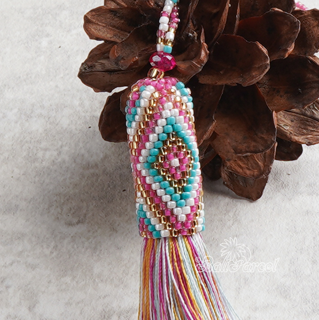 Japanese Beads With Tassel Necklace