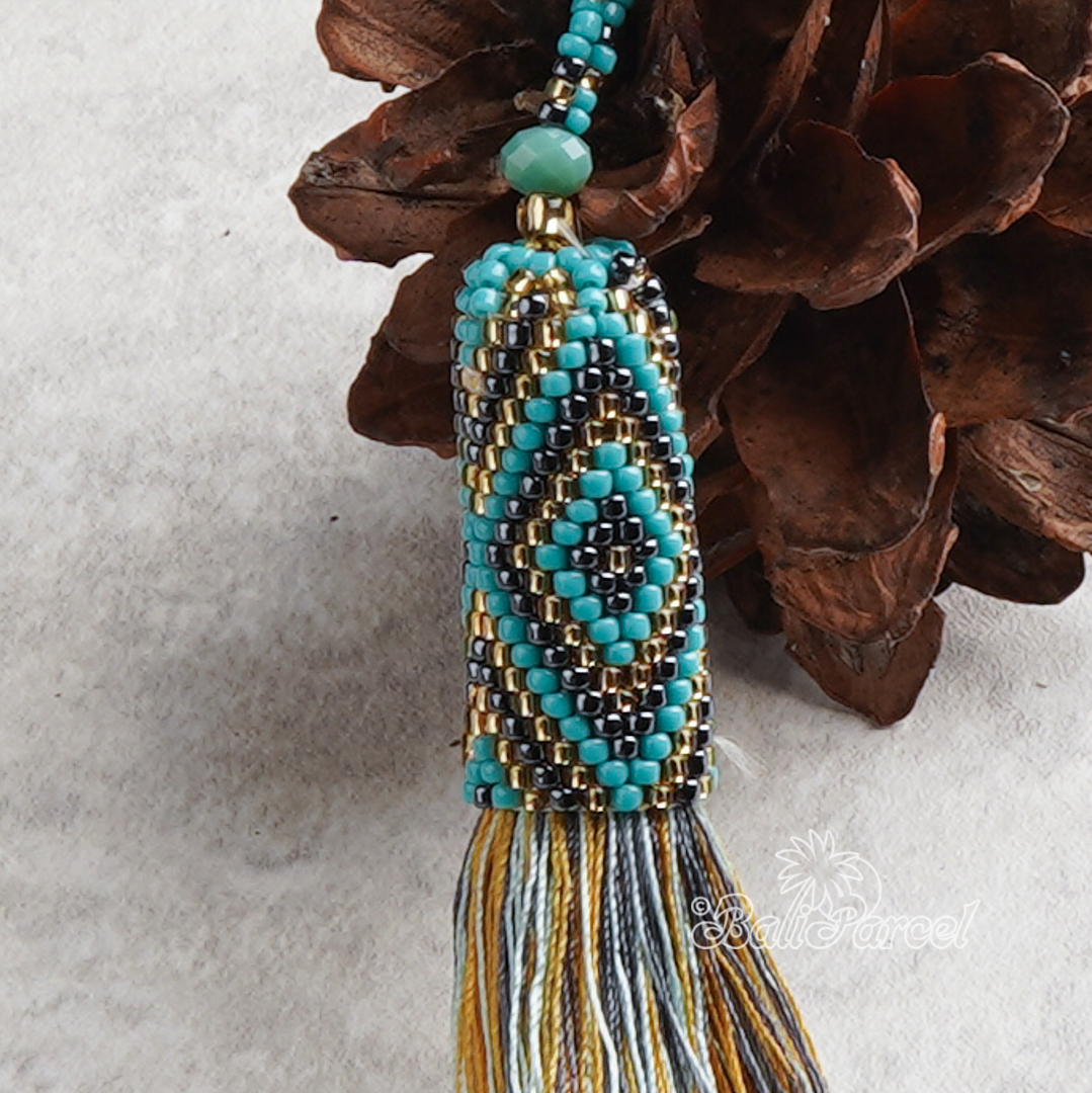 Japanese Beads With Tassel Necklace