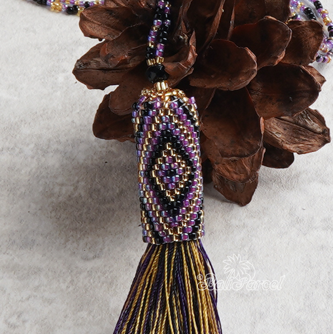 Japanese Beads With Tassel Necklace