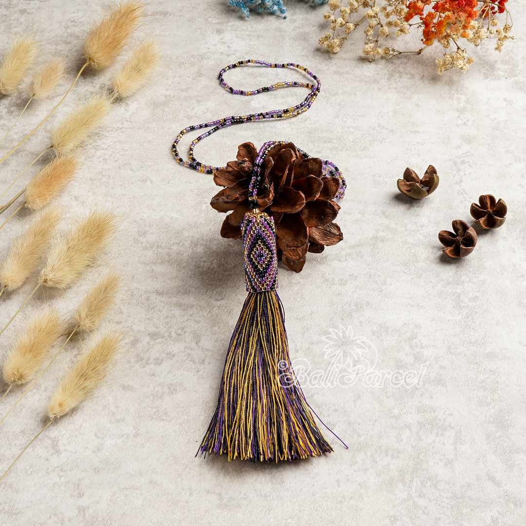 Japanese Beads With Tassel Necklace