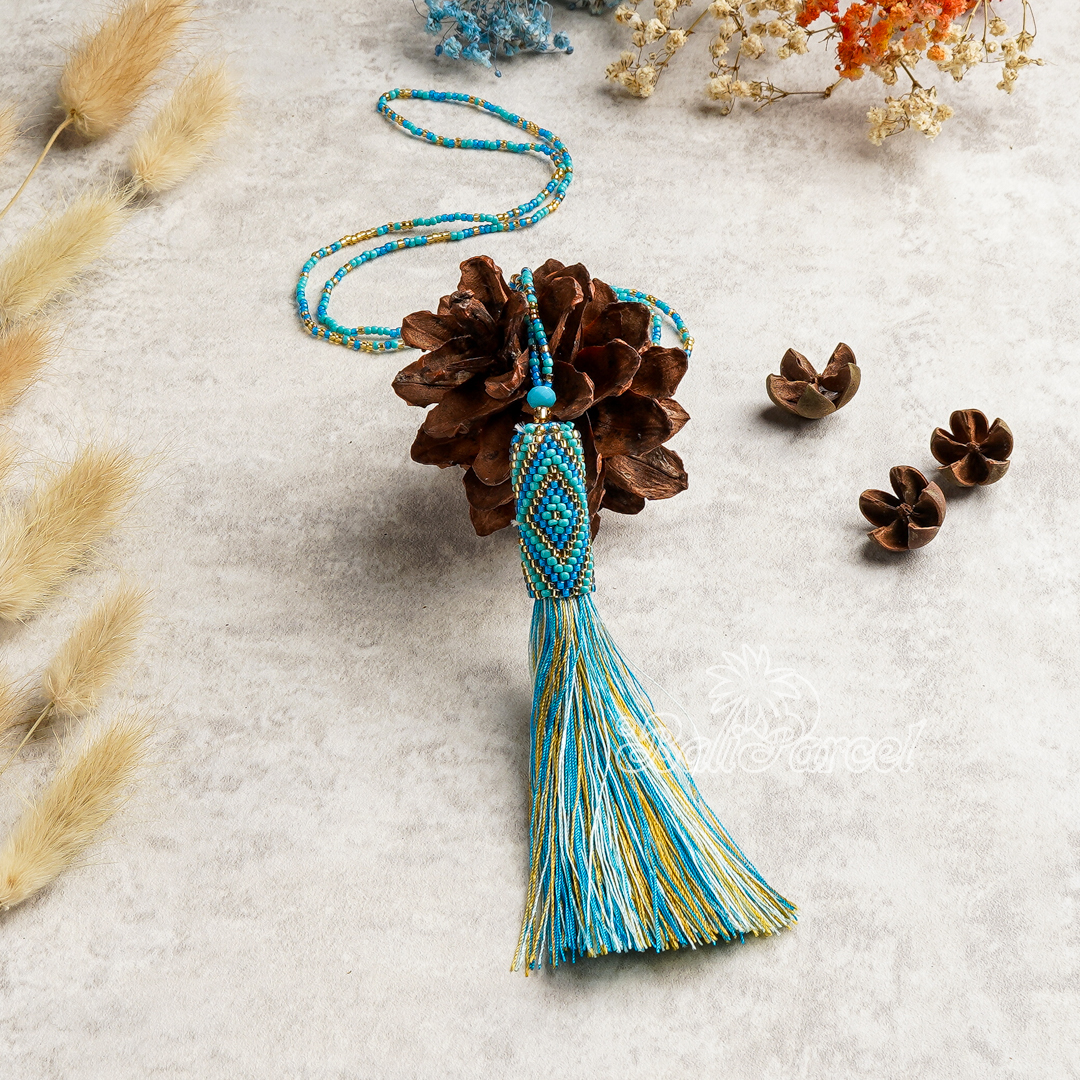 Japanese Beads With Tassel Necklace